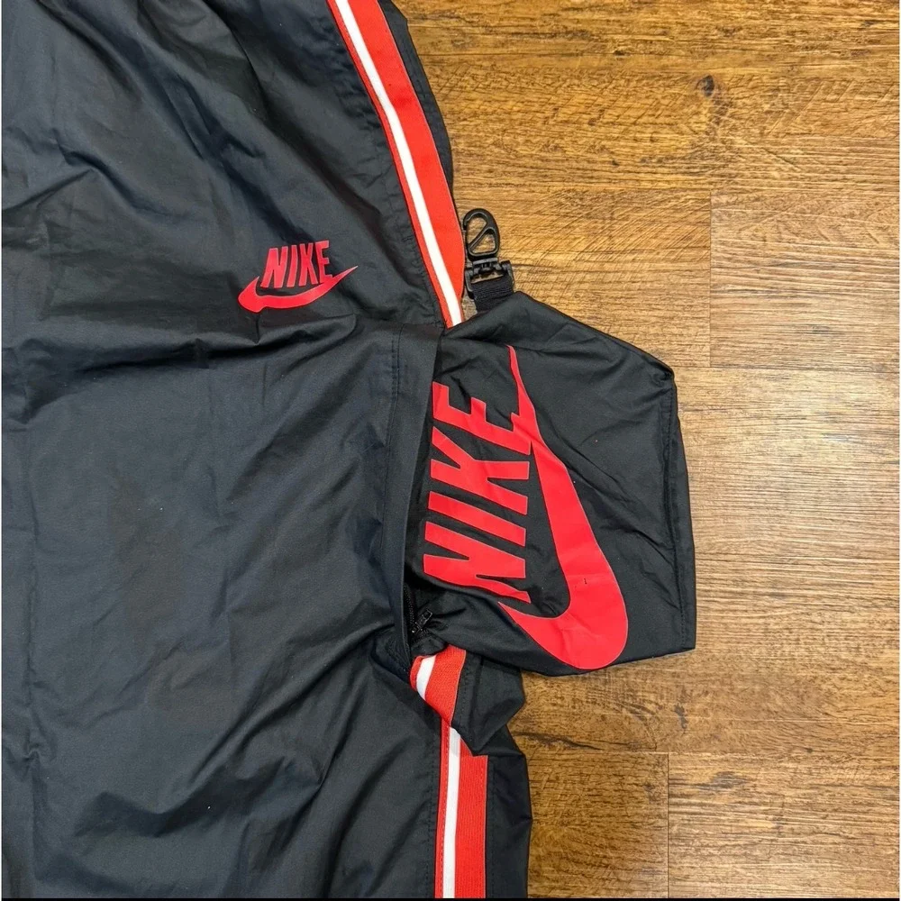 Vintage Y2K Nike Black Striped Baggy Skate Packable Track Pants Sweatpants Men M - Picture 12 of 12